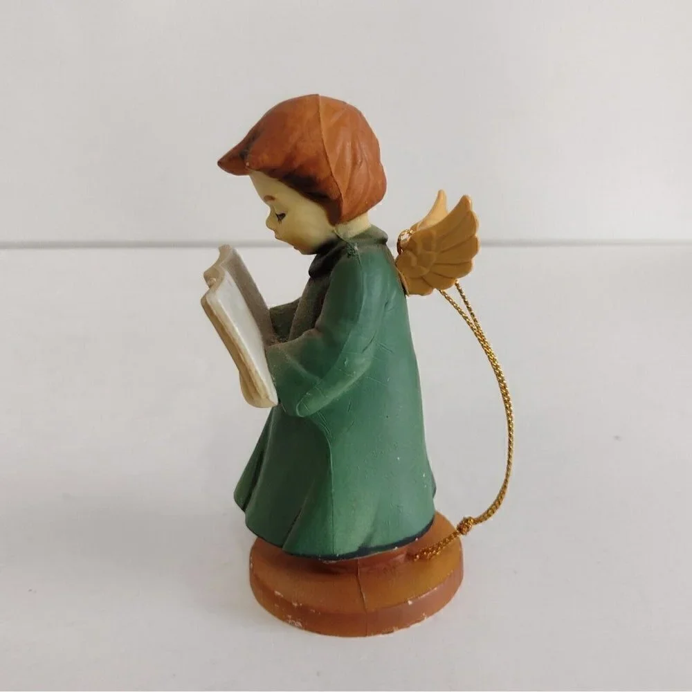 Vintage 1950s Hard Plastic Singing Angel Choral Christmas Tree Ornament
